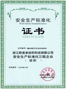 三級(jí)安全標(biāo)準(zhǔn)化證書